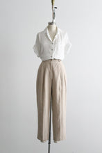 oat linen trousers