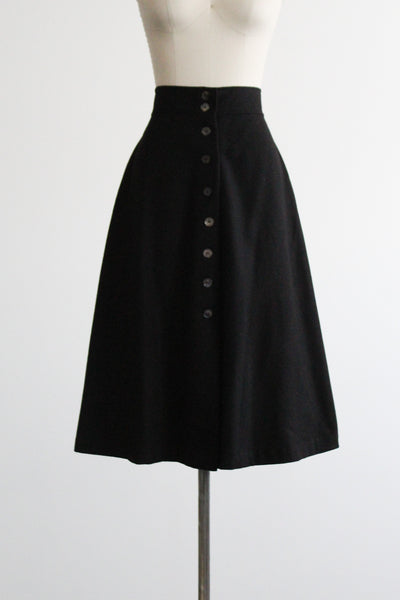 raven wool midi skirt