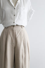 oat linen trousers