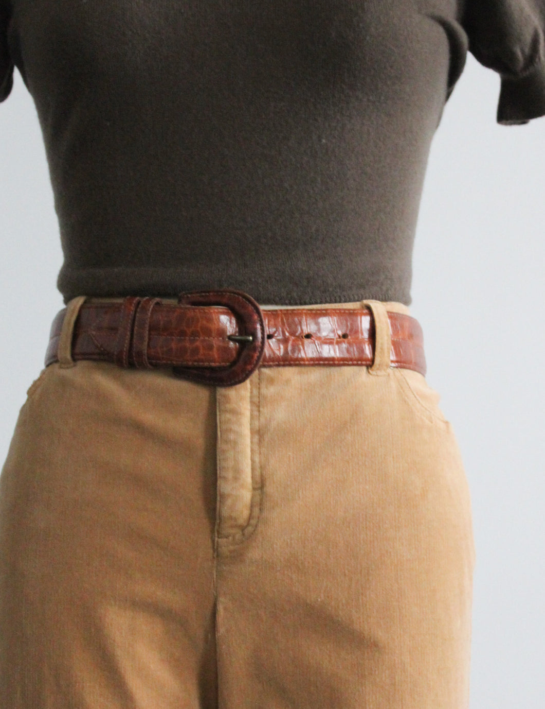 embossed leather belt