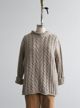 sand dune wool cable knit sweater