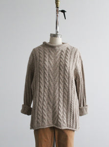 sand dune wool cable knit sweater