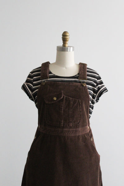 espresso corduroy overall dress