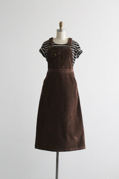 espresso corduroy overall dress