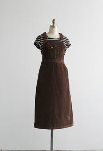 espresso corduroy overall dress