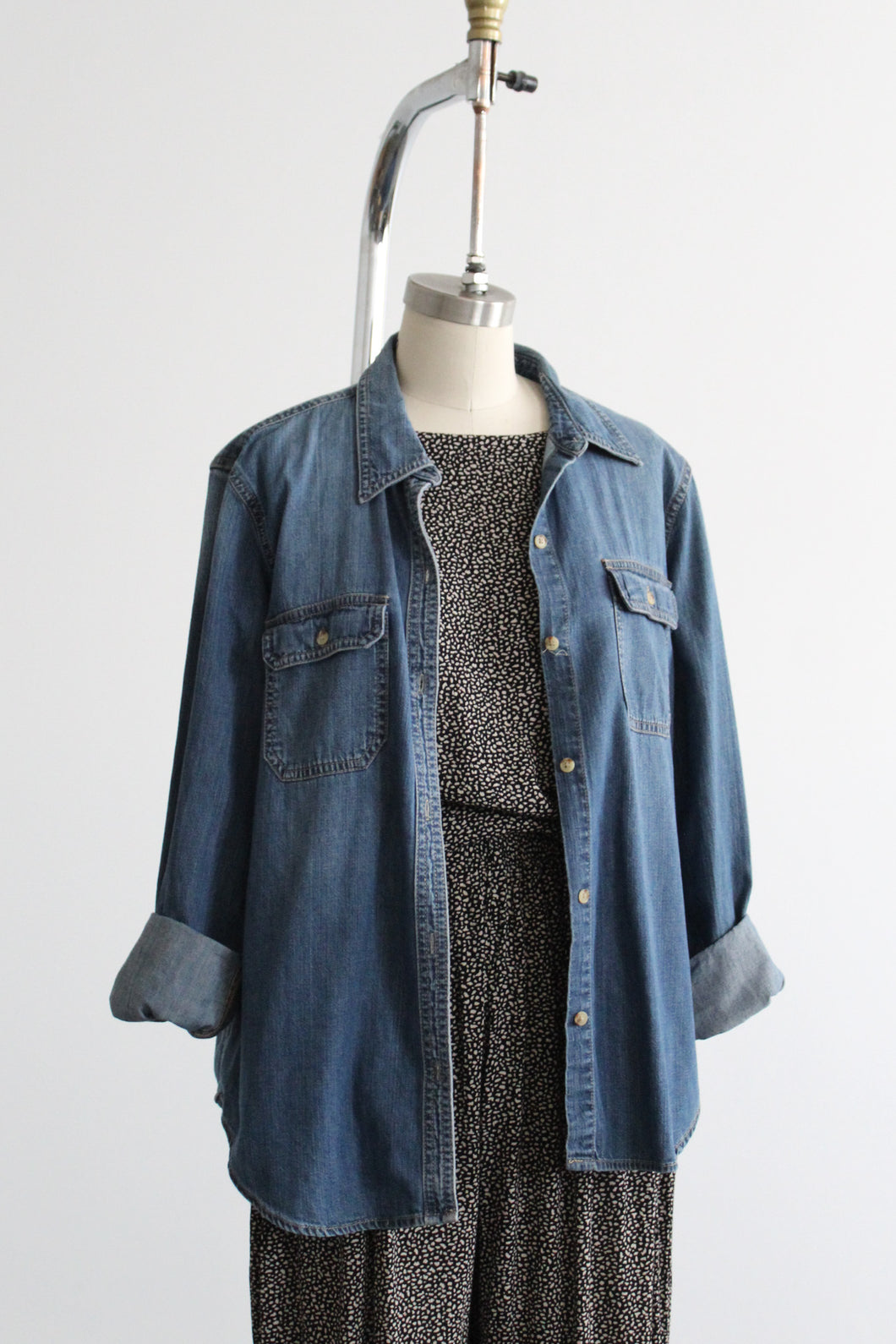 sunfaded denim work shirt