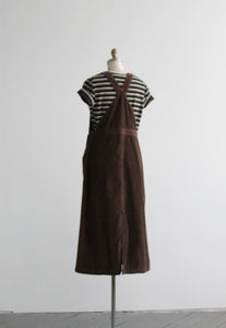 espresso corduroy overall dress