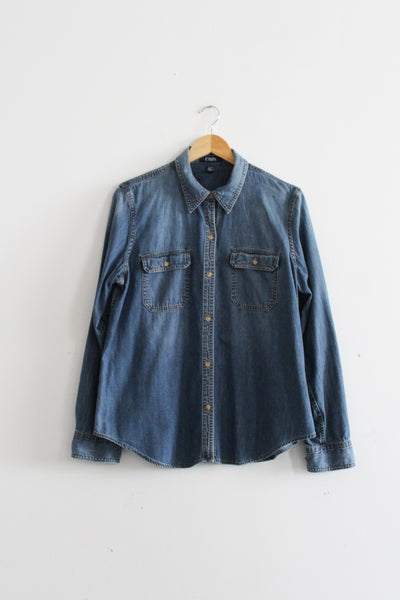 sunfaded denim work shirt