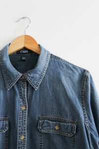sunfaded denim work shirt