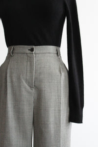 wide leg greenwich wool trousers
