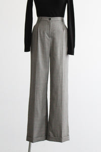 wide leg greenwich wool trousers