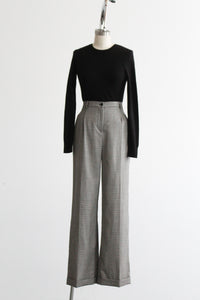 wide leg greenwich wool trousers