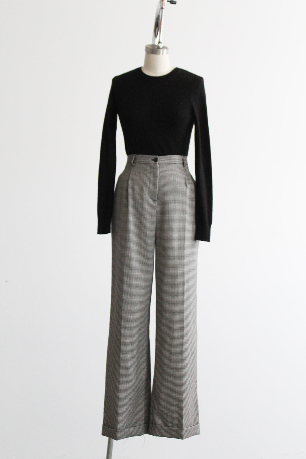 wide leg greenwich wool trousers