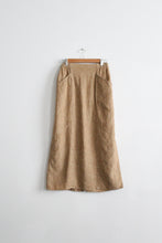 honey wheat linen maxi skirt (m)