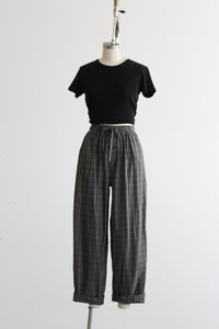 market cotton plaid trousers