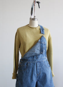 denim short overalls