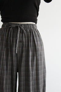 market cotton plaid trousers