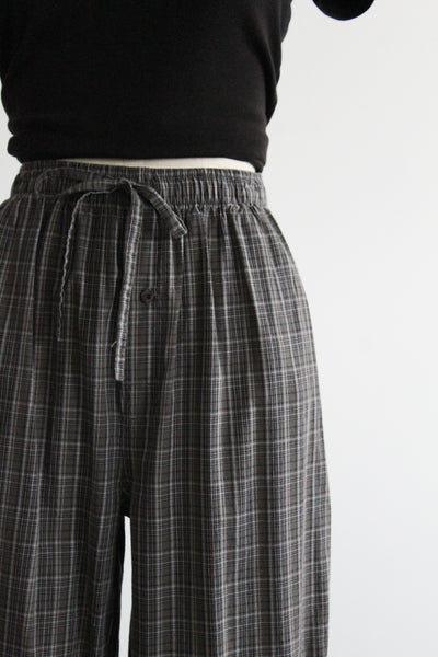 market cotton plaid trousers