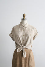 embroidered sand button up (s)