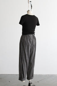 market cotton plaid trousers
