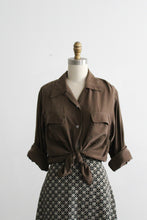 walnut silk button up (s/m)