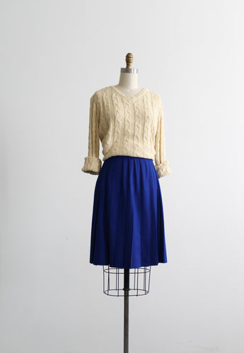 cobalt wool skirt