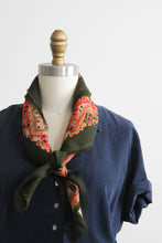 olive paisley wool scarf