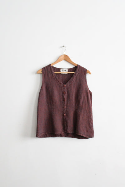 merlot linen flax tank (s/m)