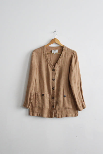 driftwood linen button up (s)