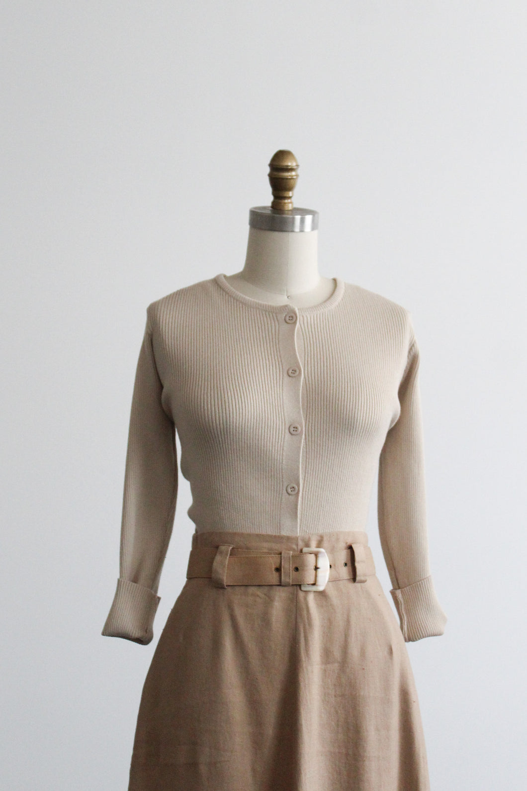 ecru button up