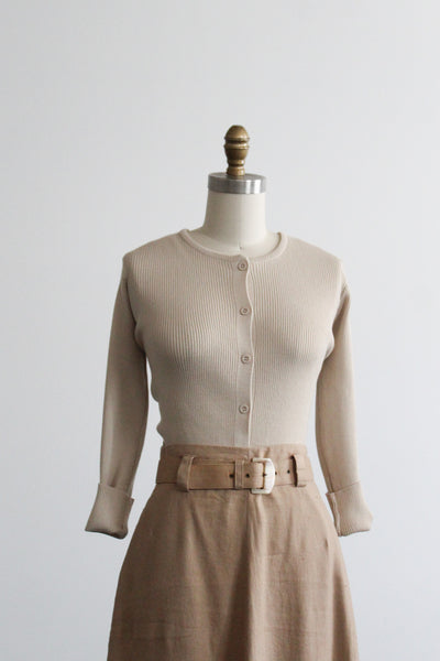 ecru button up