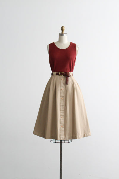 wheaten button front midi skirt