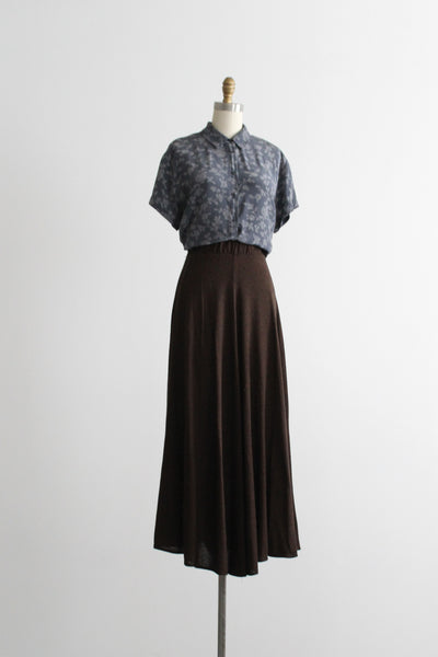 walnut knit maxi skirt
