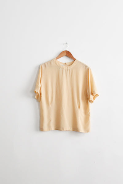 butter yellow silk tee (m)
