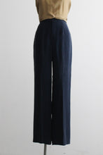 navy silk trousers