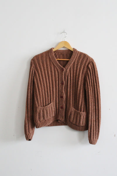 clay boxy cardigan