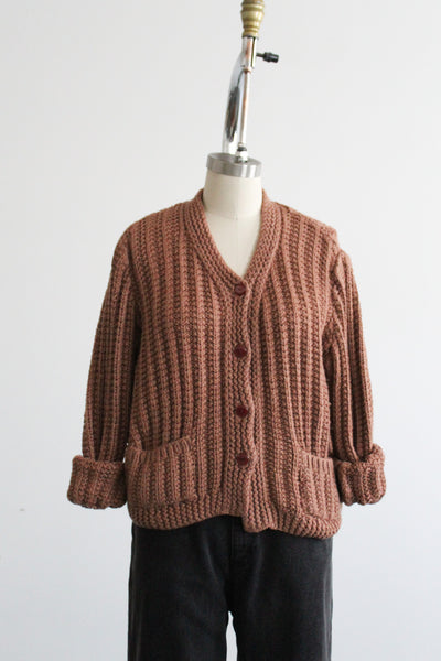 clay boxy cardigan