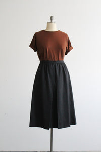 graphite wool midi skirt