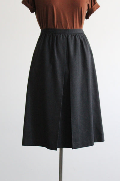 graphite wool midi skirt