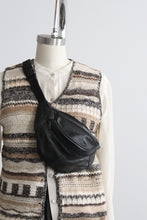 black leather belt bag