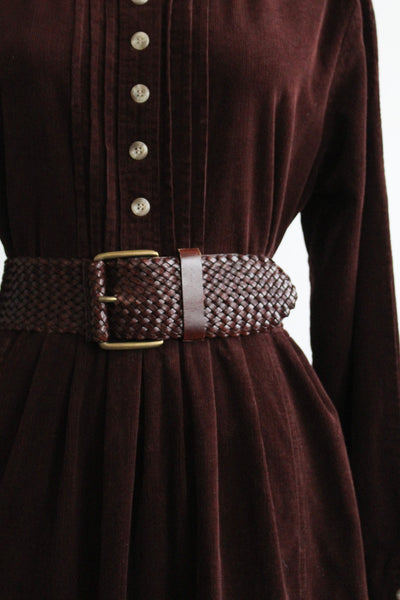 wide woven leather belt