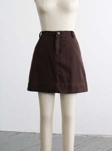 walnut cotton skort
