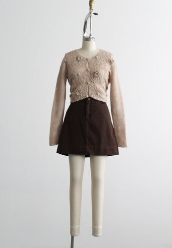 walnut cotton skort