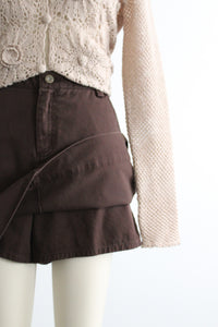 walnut cotton skort