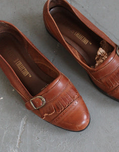 honey leather loafers size 6 1/2