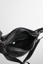 black leather belt bag