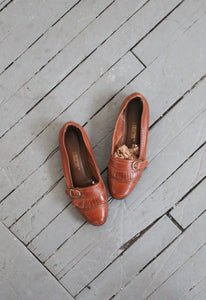 honey leather loafers size 6 1/2