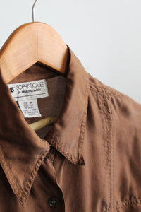 walnutshell silk button up