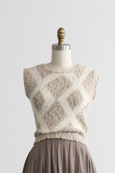 diamond knit vest