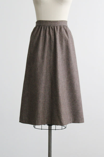 chestnut wool skirt